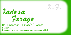 kadosa farago business card